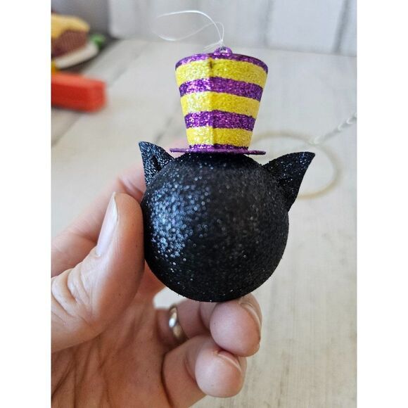 Pier 1 glitter owl ornament Halloween RARE tree unique Xmas - Picture 5 of 11